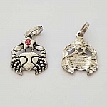 Ciondolo segno zodiacale Cancro in metallo argento N°03 con strass
