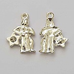 Charm segno zodiacale Acquario in metallo argentato N°04 con strass