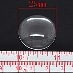 10 Cabochon rotondi da 25 mm in vetro trasparente con bava N°11 standard