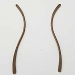 Barretta curva in metallo Argento placcato 1 anello N°03 Bronzo