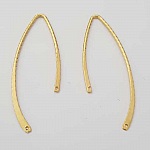 Barra curva in metallo argentato 2 anelli N°04 Oro