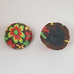 Cabochon pâte polymère 20 mm Fleur Marron N°06