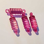 Connecteur Intercalaire ressort 34 x 10 mm Rose 02 Plastique