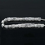 Perle triangle charms alphabet N°02 lettre P métal argenté 8x9 mm