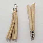 Pompon suédine uni 45 mm N°09 Crème