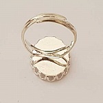 1 support bague cabochon de 13 x 18 mm Argent