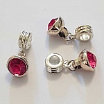 Breloque Pendentif Strass Fushia N°1013-05