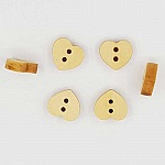 Lot de 10 boutons bois cœurs N°01