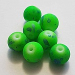 Perle Ronde effet gomme tacheté 10 mm Vert 01