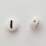 Perle Ronde Lettre I Blanc Noir 7mm