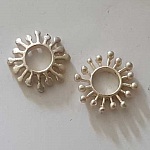 Perle rondelle plate anneau intercalaire en métal argenté 017 Argent