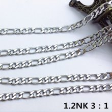 Collana N°03 in acciaio inossidabile Maglia Figaro 50,5 cm