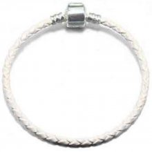 Bracciale europeo intrecciato Clip Uni 02 DA 15 A 23 CM Bianco