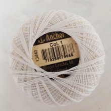 Perline di cotone su rocchetto, Anchor - 10 g Bianco