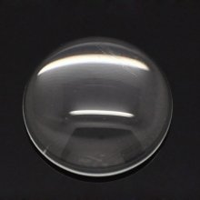 Cabochon rotondo 14 mm in vetro trasparente burattato N°04