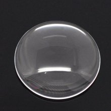 Cabochon rotondo da 20 mm in vetro trasparente burattato N°08