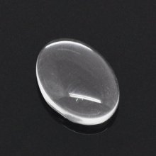 Cabochon ovale 10 x 14 mm x 2 pezzi in vetro trasparente con bava N°16