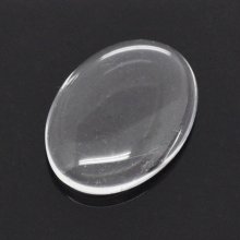 Cabochon ovale 13 x 18 mm x 2 pezzi in vetro trasparente con bava N°17