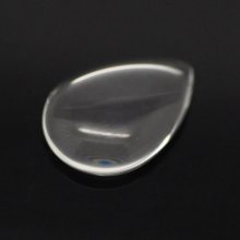 Cabochon a goccia 13 x 18 mm in vetro trasparente con bava N°24