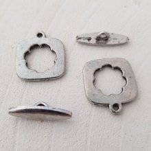 5 fermagli a ginocchiera modello rotondo argento N°09