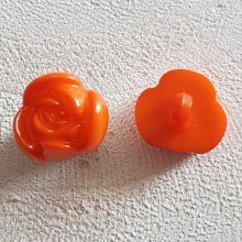 Bottoni fantasia per bambini e neonati Design floreale N°01-10 Arancione