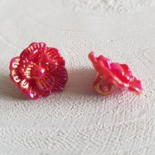 Bottoni fantasia per bambini e neonati Design floreale N°02-03 Rosso