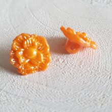 Bottoni fantasia per bambini e neonati Motivo floreale n. 02-05 Arancione