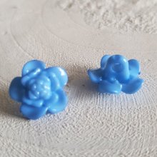 Bottoni fantasia per bambini e neonati Design floreale N°03-01 Blu