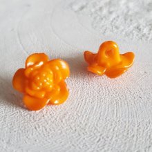 Bottoni fantasia per bambini e neonati Design floreale N°03-05 Arancione