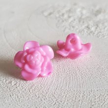 Bottoni fantasia per bambini e neonati Design floreale N°03-06 Rosa