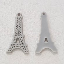 Ciondolo Torre Eiffel in resina grigia