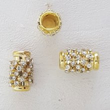 Perline e strass d'oro N°01 x 5 pezzi