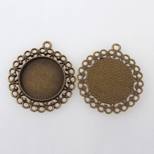 Porta cabochon in bronzo 5 x 25 mm, ciondoli cabochon 118AB 