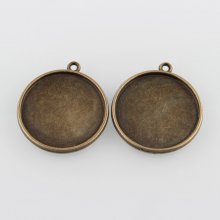 Porta cabochon in bronzo 5 x 25 mm, ciondoli cabochon 43AB 