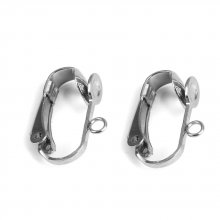 Porta orecchini a clip in acciaio inox N°01 x 5 paia