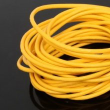 1 metro di cordoncino rotondo in pelle liscia Giallo 3 mm