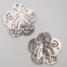 Charm floreale in metallo N°006 Argento