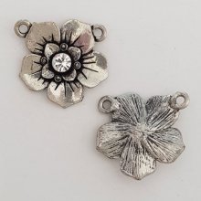 Charm floreale in metallo N°061 Argento