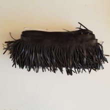Frangia in similpelle nera larga 10 cm