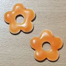 Fiore in metallo smaltato 20 mm arancione