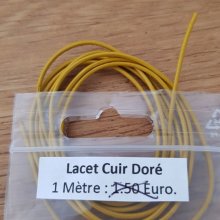 1 metro di corda rotonda in pelle liscia Oro 1 mm