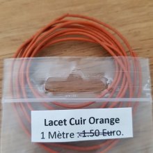 1 metro di corda rotonda in pelle liscia Arancione 1 mm
