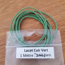 1 metro Cordoncino rotondo in pelle liscia Verde 1 mm