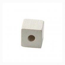 10 Perline di legno Cubo / Quadrato 10 mm Bianco
