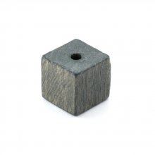 10 Perline di legno Cubo / Quadrato 10 mm Grigio scuro