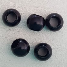 5 Perline di legno rotonde 14/11 mm nero