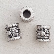 Perla tubolare d'argento N°05