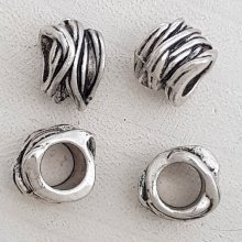 Perla tubolare d'argento N°06