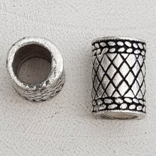 Perla tubolare d'argento N°07