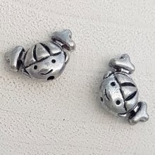 Perlina in metallo Ragazza 3D argento N°01